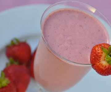 Receita de Shake Cheesecake de Whey Protein de Morango